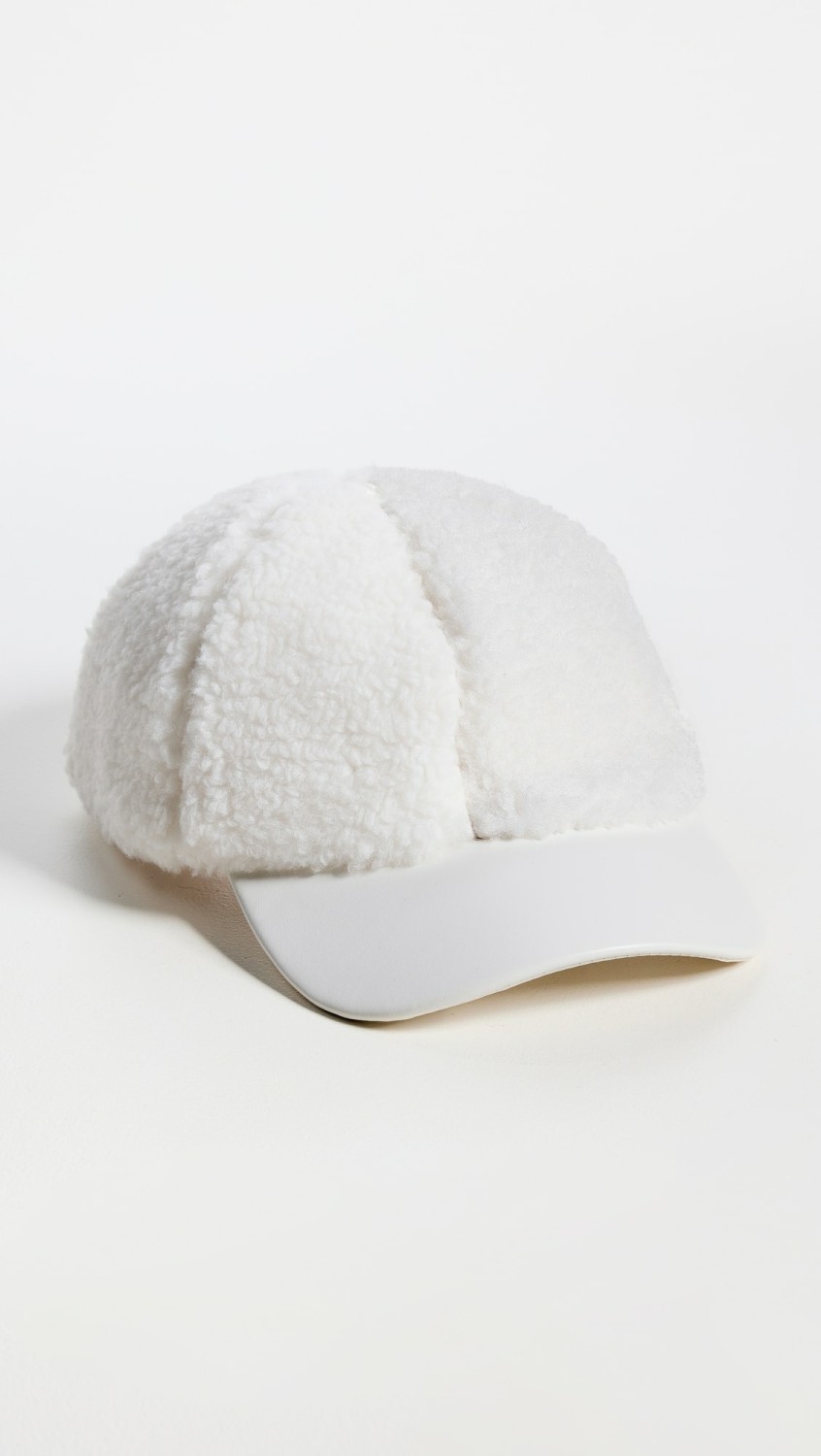 Faux Leather And Sherpa Baseball Cap  |  Hats Accessories Hats