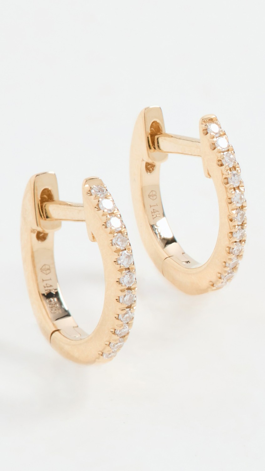 Fine Diamond 14K Huggie Earrings  |  Earrings Earrings 14K Gold