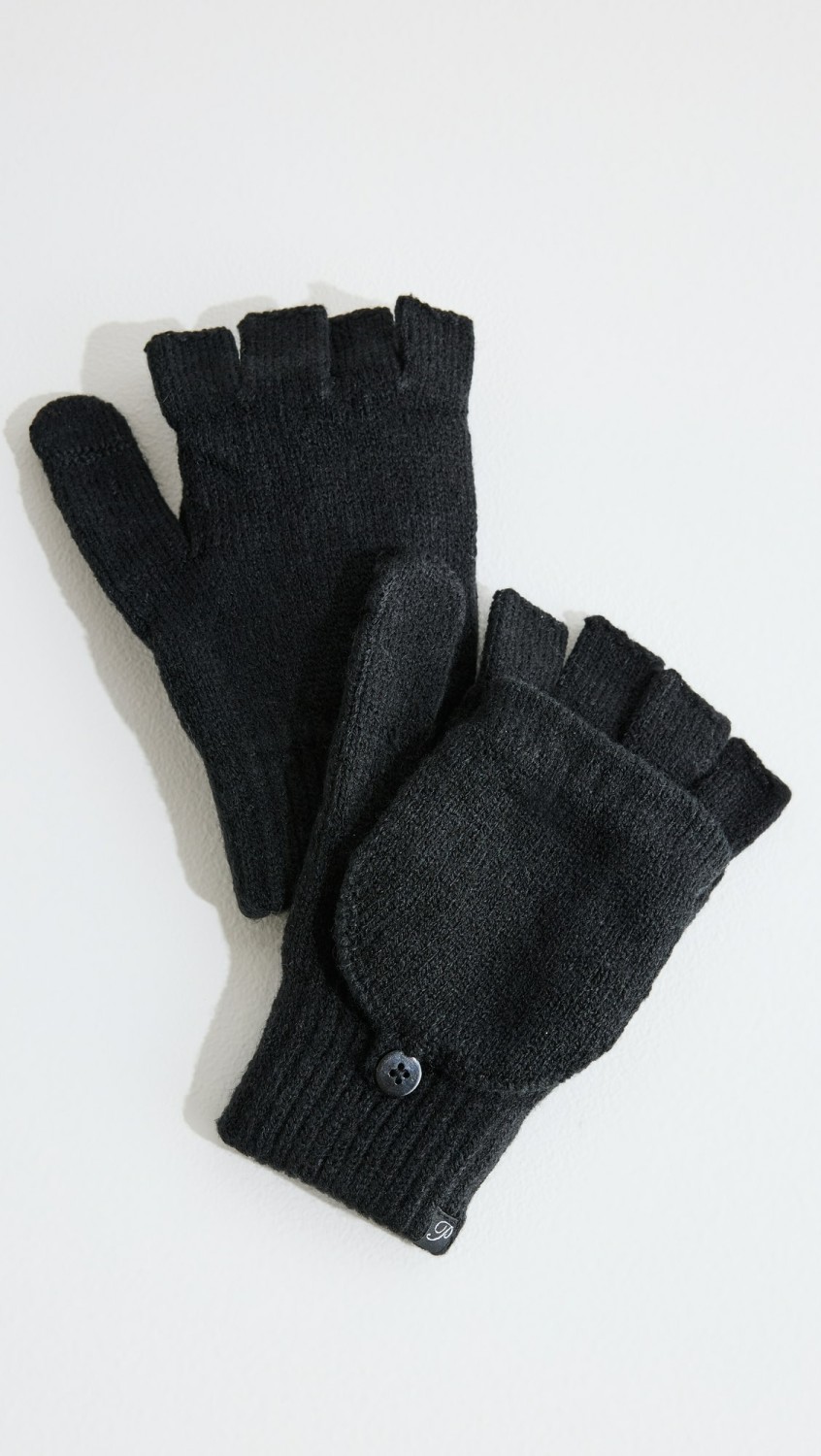 Fleece Lined Texting Mittens  |  Gloves Accessories Black