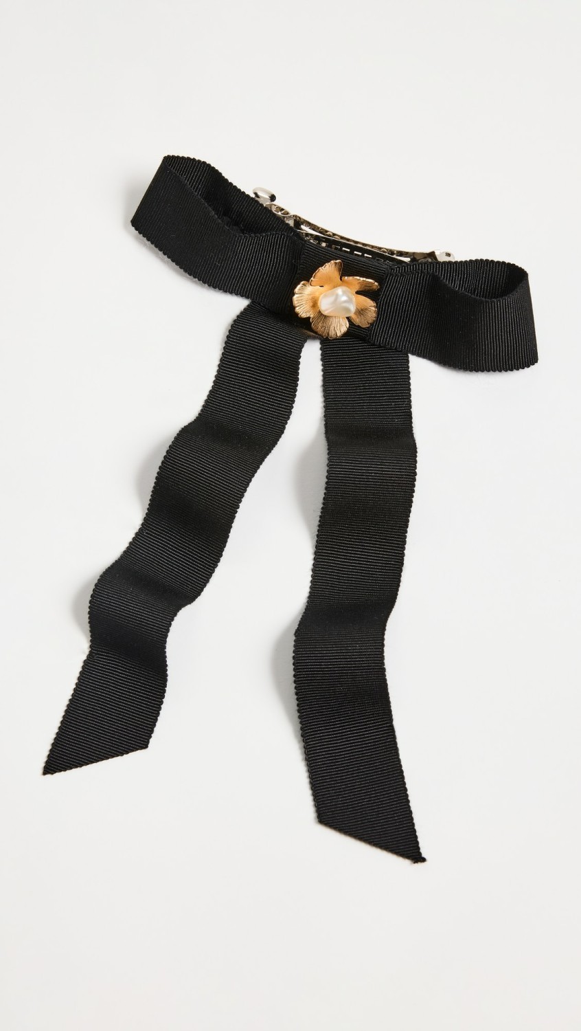 Floral Pearl Kate Bow  |  Hair Accessories Accessories Black