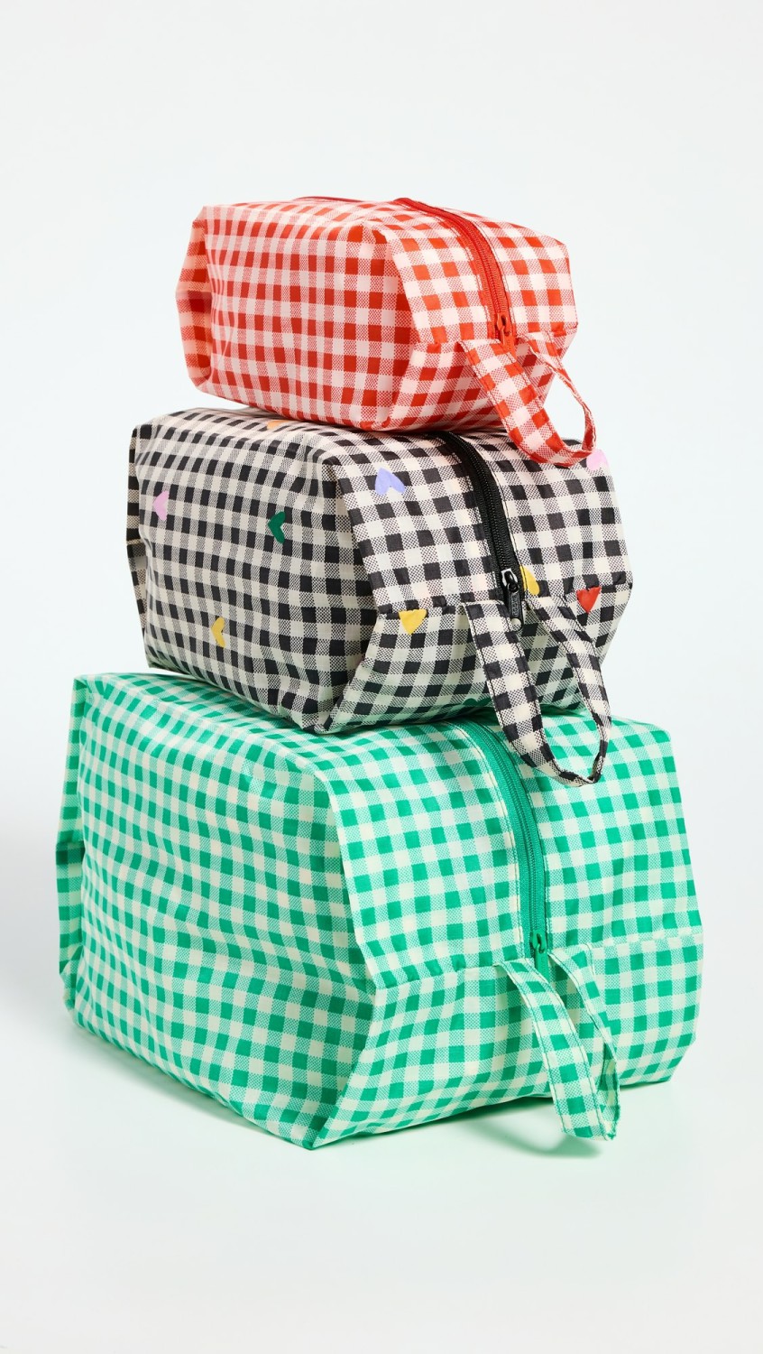 Gingham 3D Zip Set  |  Travel Accessories Accessories Gingham