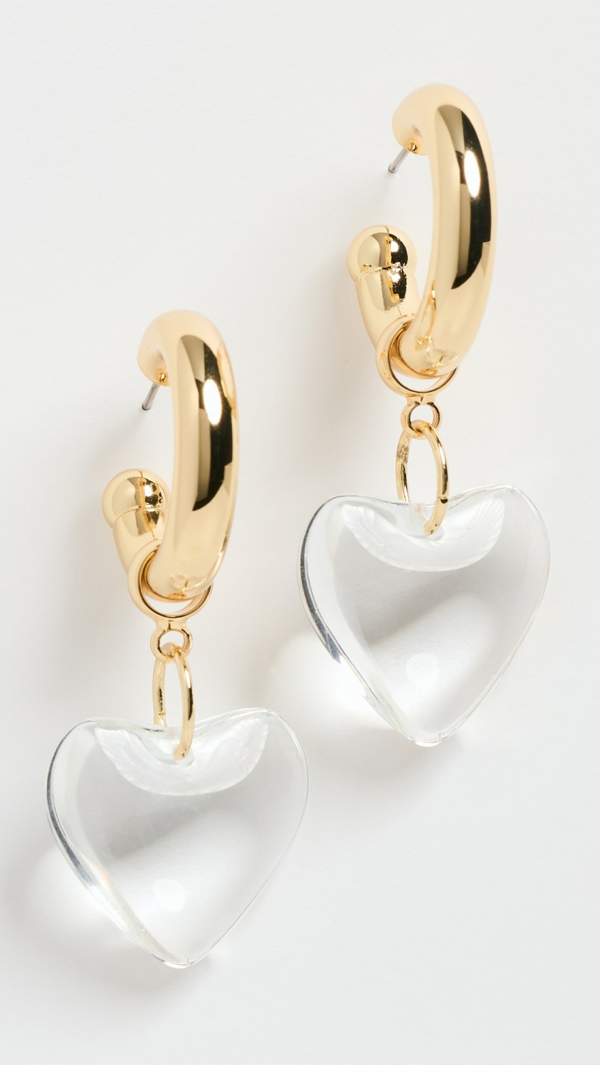 Glass Heart Dangle Earrings  |  Earrings Earrings Earrings