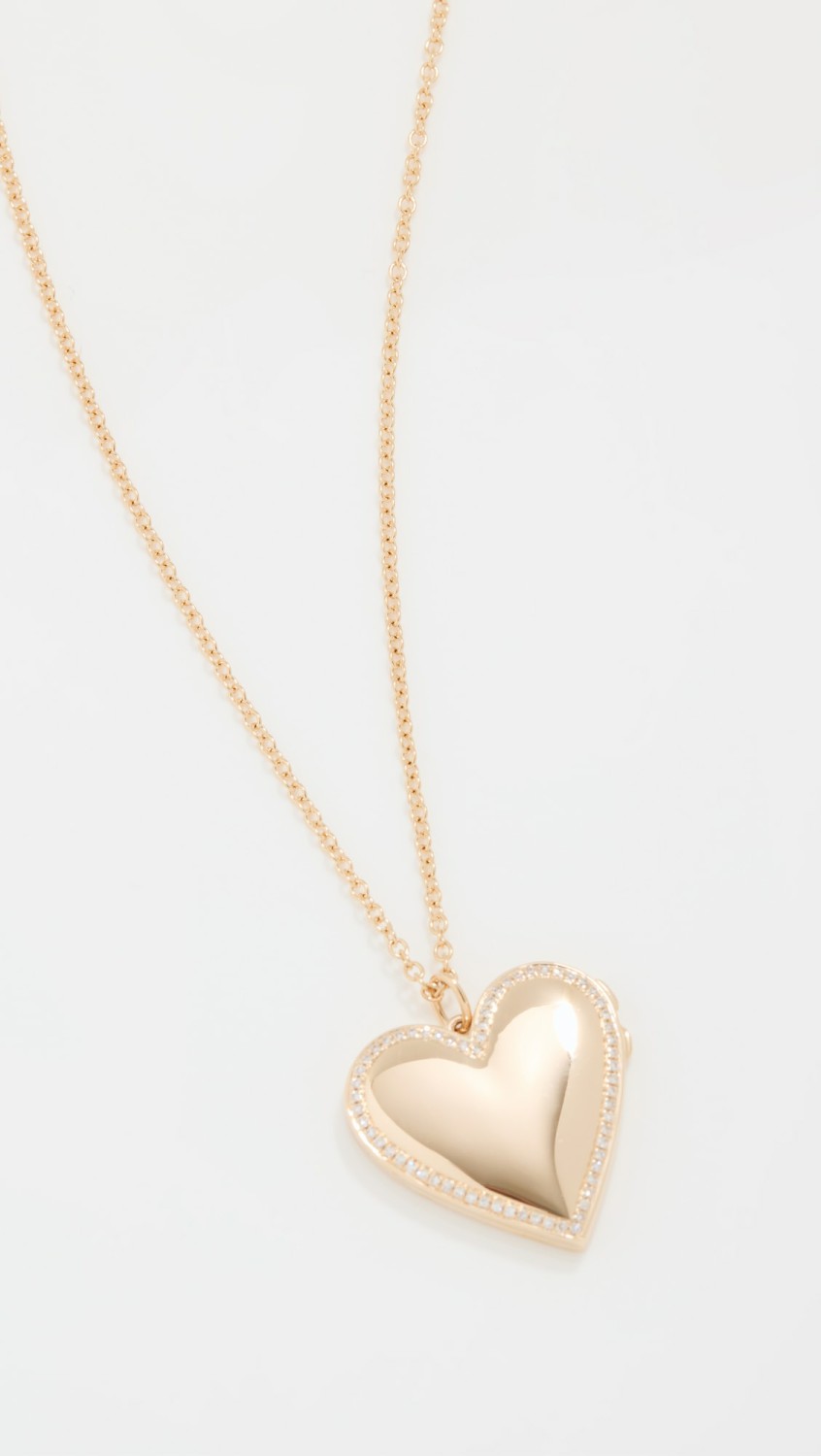 Gold And Diamond Heart Locket Necklace  |  Necklaces Jewelry Necklaces