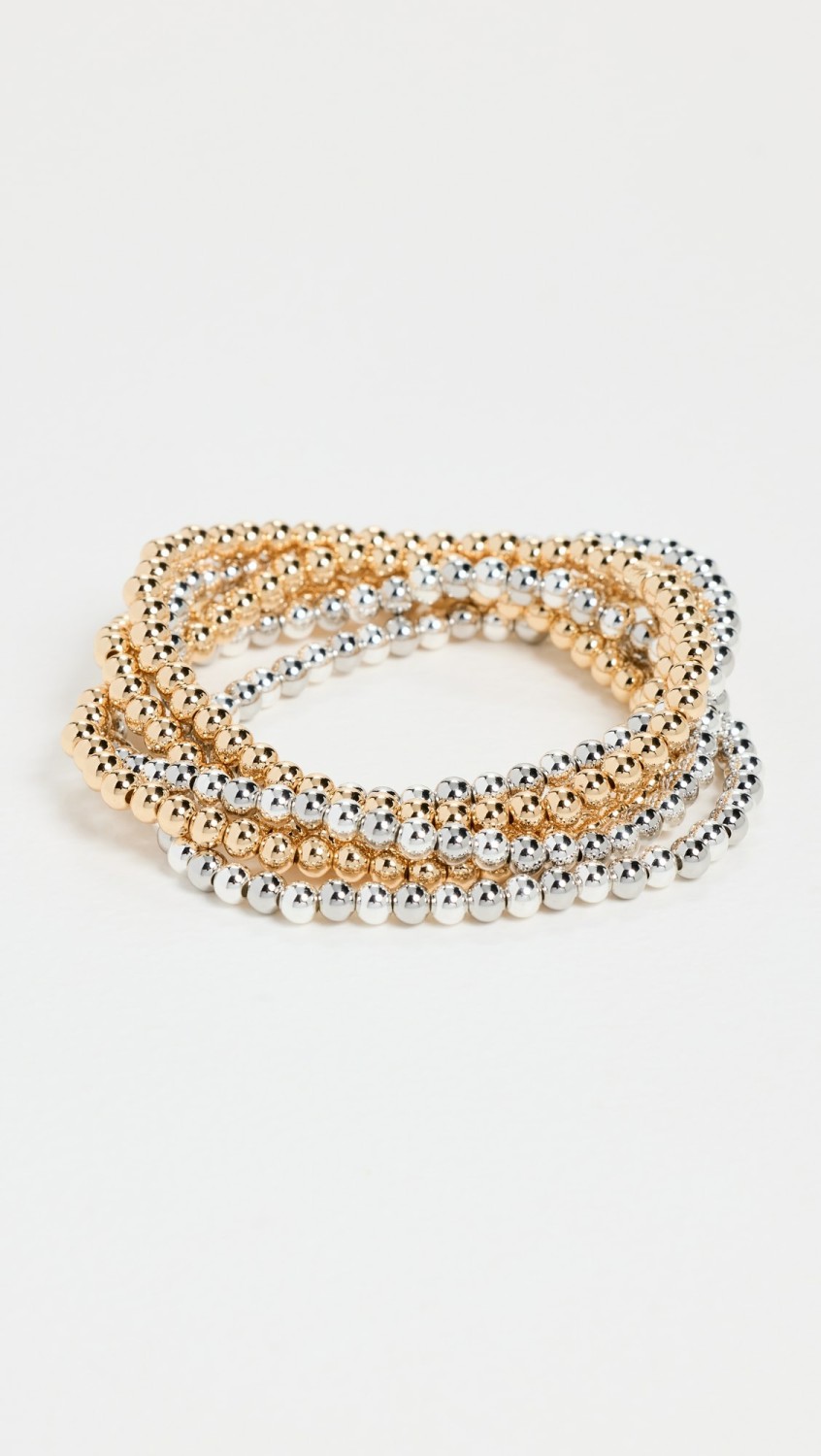 Gold And Silver Tone Stretch Bracelets  |  Bracelets Bracelets Bracelets