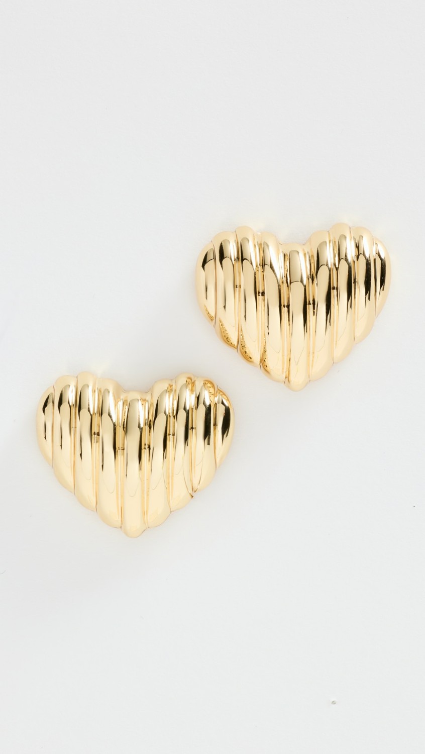 Gold Heart Drop Earrings  |  Earrings Earrings Earrings