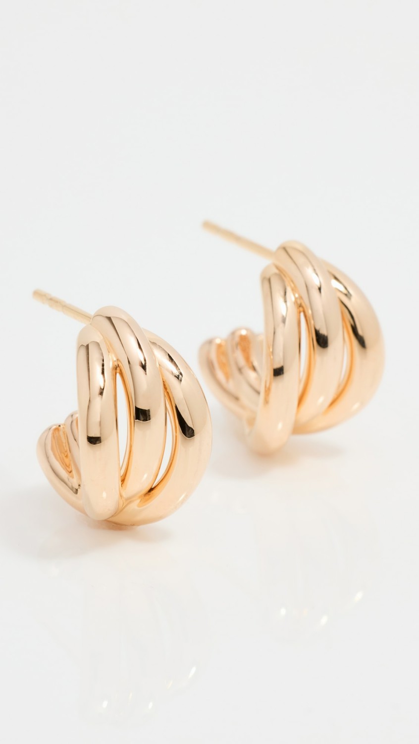 Gold Knot Huggie Earrings  |  Earrings Earrings Earrings