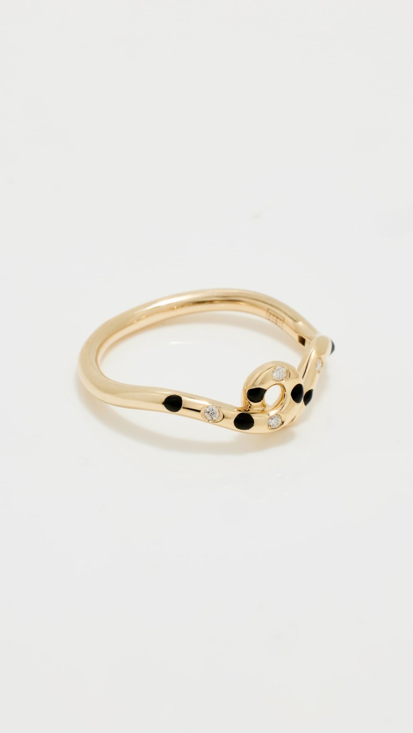 Gold Wave Ring  |  Rings Jewelry Gold/Black