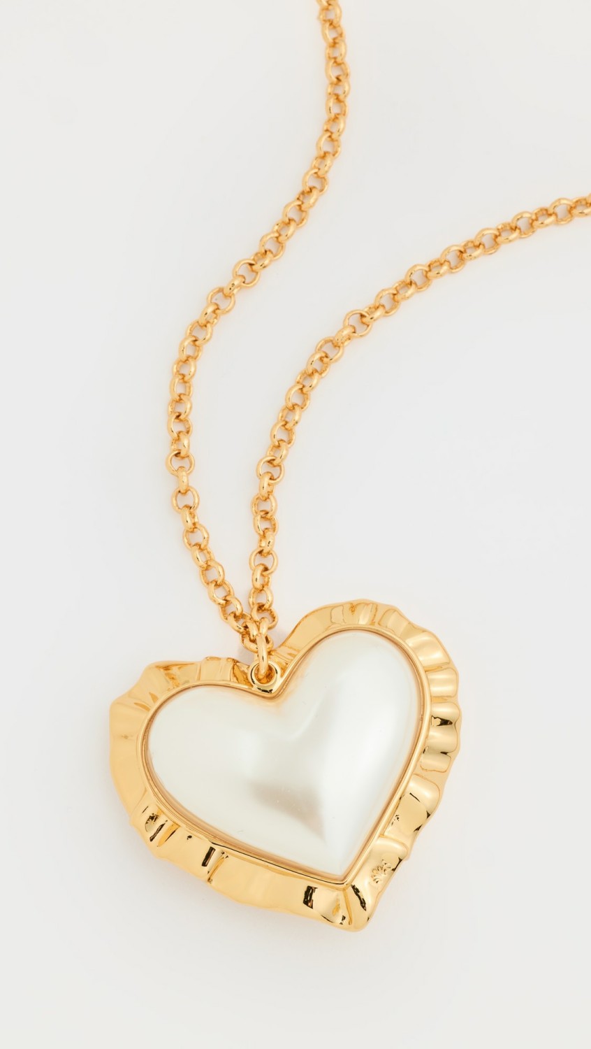 Heart Ruffle Pendant Necklace  |  Necklaces Jewelry Necklaces