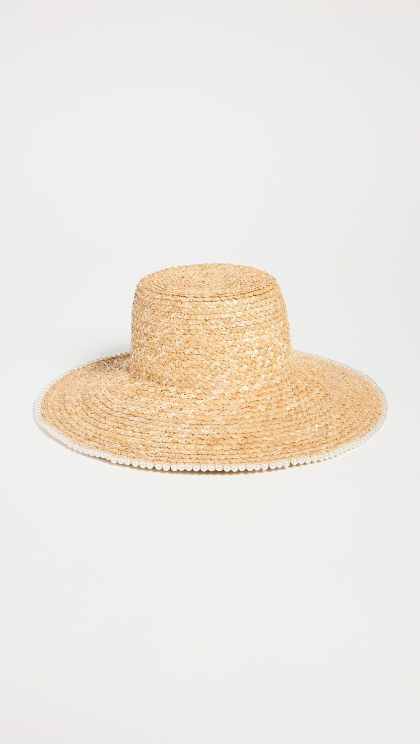 Imitation Pearl Edge Straw Hat  |  Hats Accessories Hats