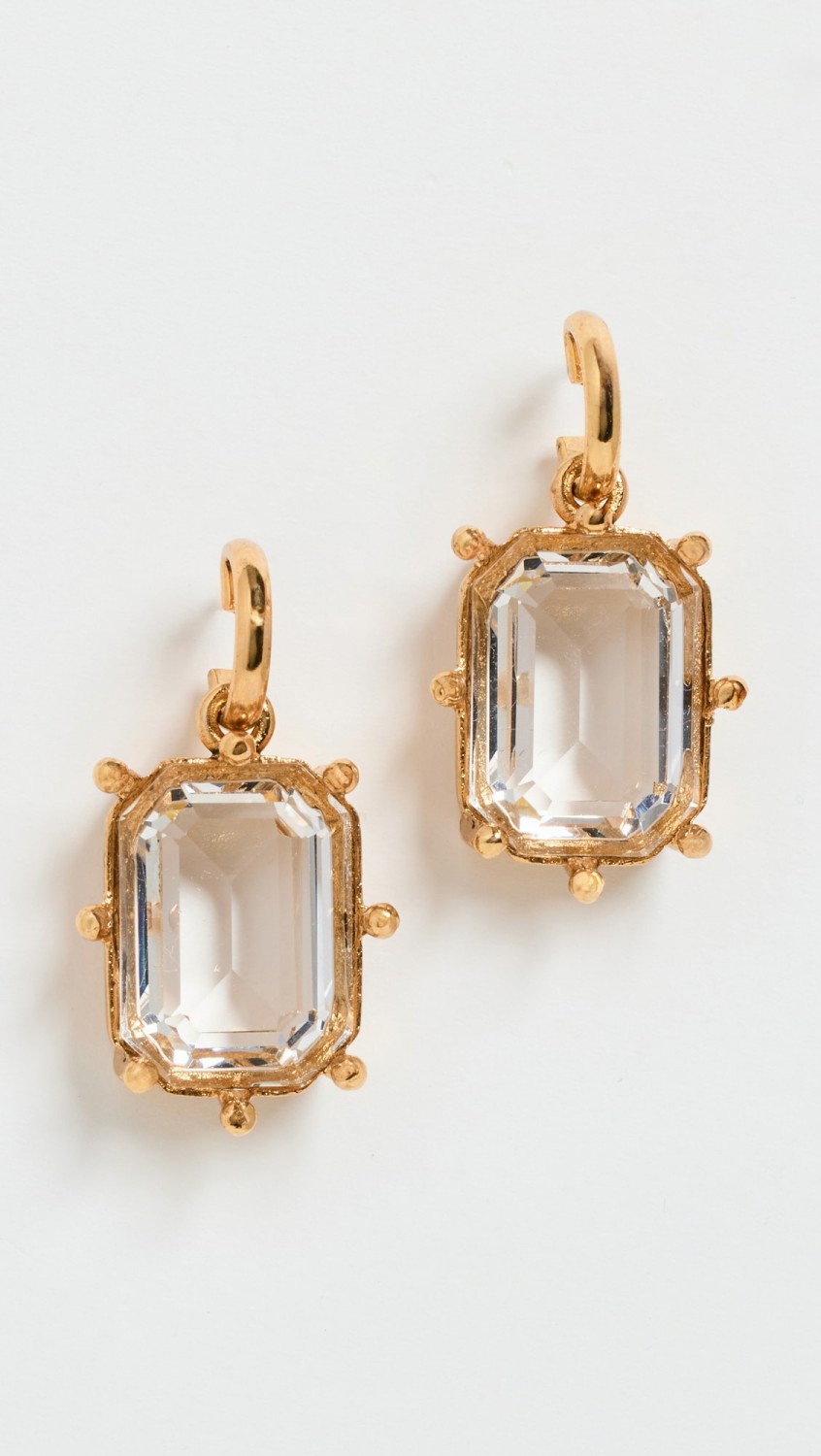 Joleen Hoop Earrings  |  Earrings Earrings Crystal Antique Gold