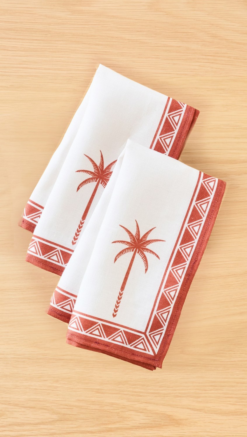 Large Napkins Set Of 2  |  Tabletop Home Red And White