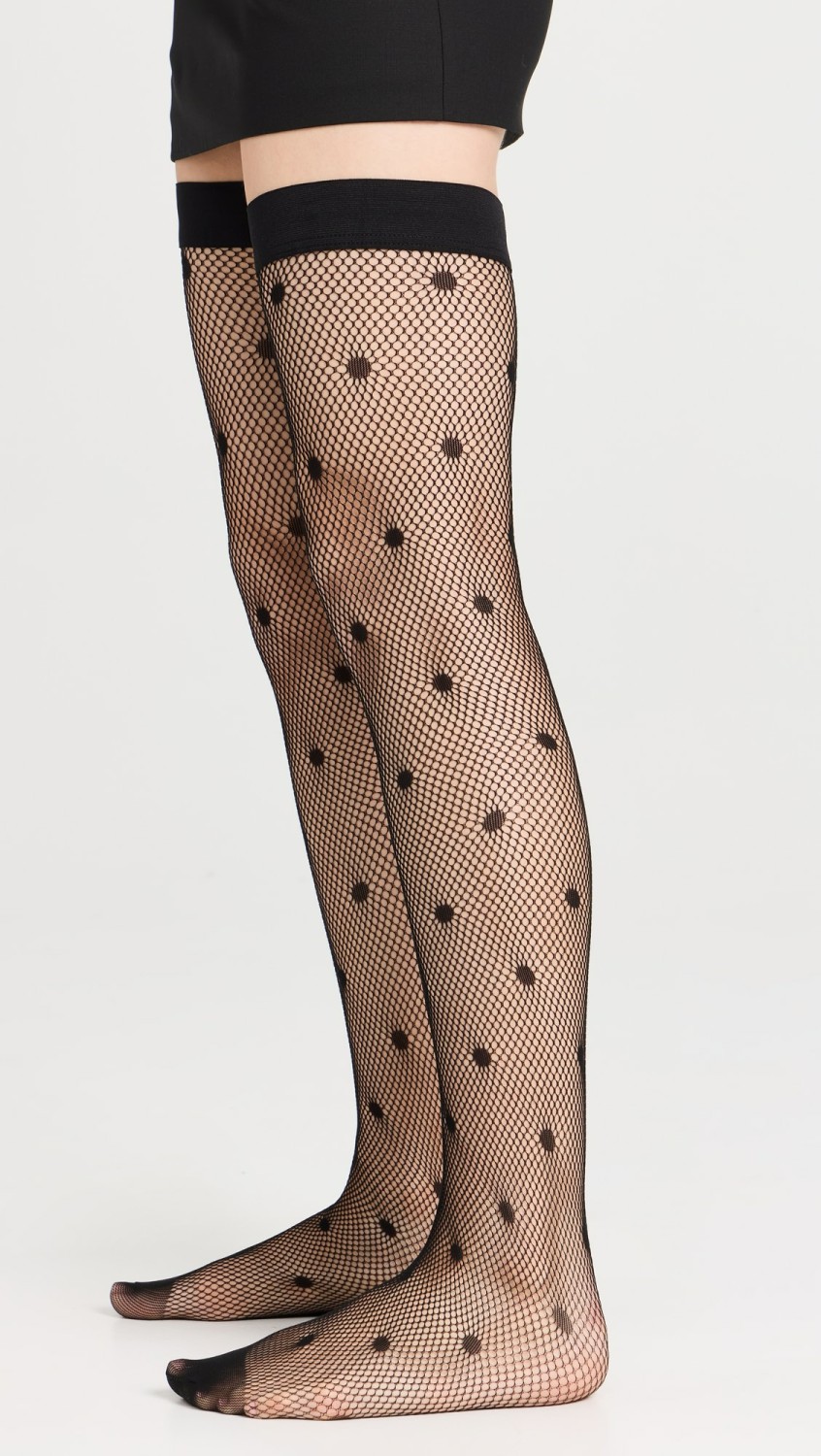 Lingerie Dot Stay Up Stockings  |  Socks & Tights Accessories Black