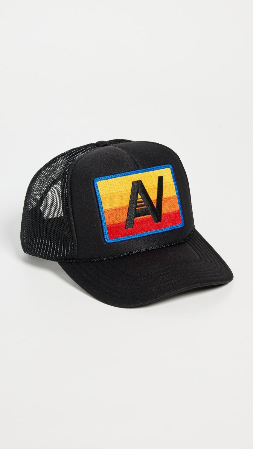 Logo Rainbow Vintage Low Rise Trucker Hat  |  Hats Accessories Black