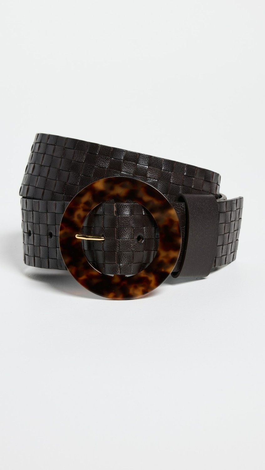 Louise Belt In Woven Brown Leather  |  Belts Accessories Belts