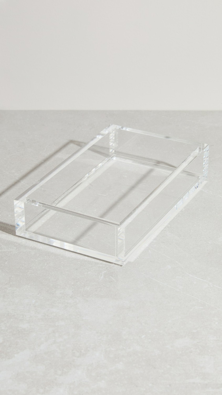 Lucite Bathroom Napkin Tray  |  Décor Décor Clear