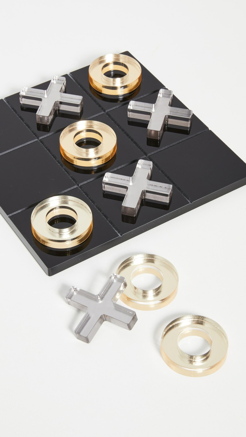 Lucite Tic Tac Toe Set  |  Décor Décor Black/Gold