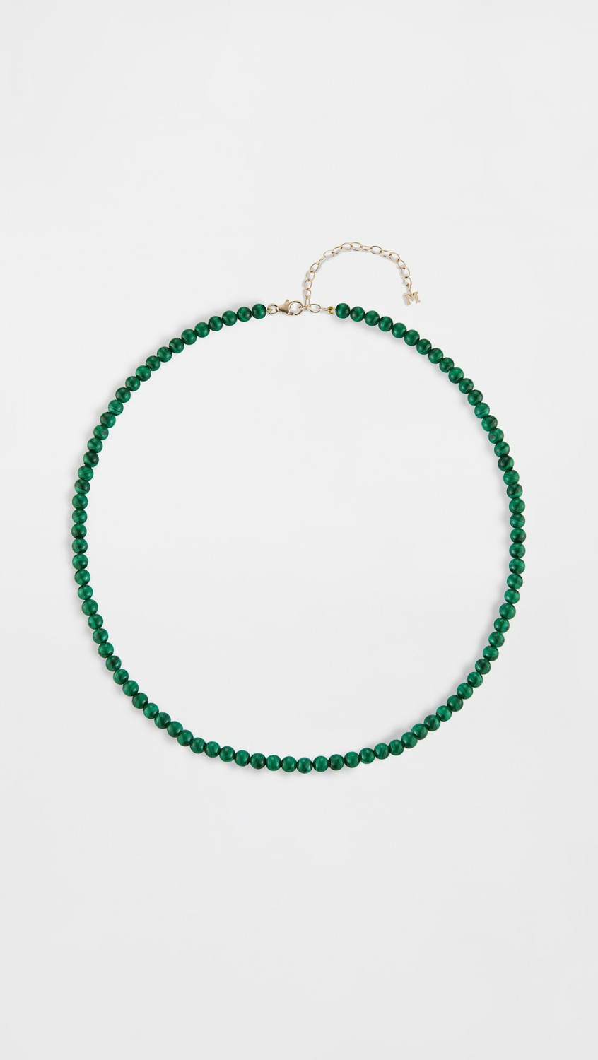 Malachite Beaded Necklace – 4Mm Beads  |  Necklaces Jewelry 14Kt Yellow Gold