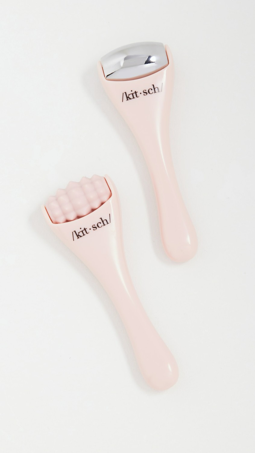 Mini Eye & Facial Rollers 2Pc Set  |  Tools & Brushes Beauty Pink