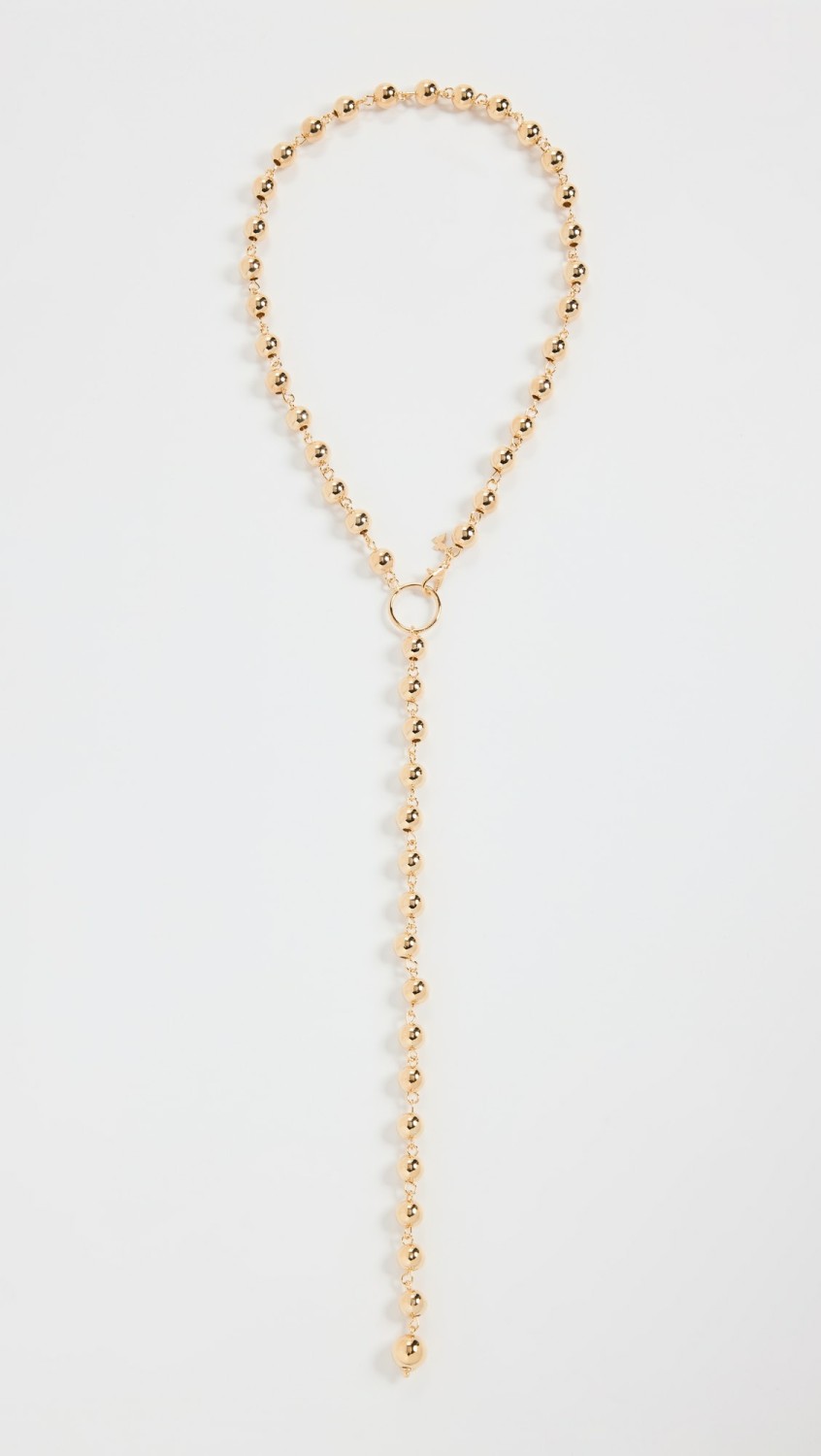 Multi Ball Deep Lariat Necklace  |  Necklaces Jewelry Gold