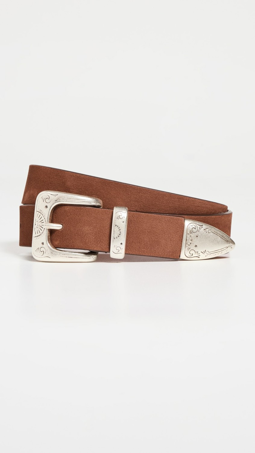 Narrow Casual Nubuk Western Belt  |  Belts Accessories Belts