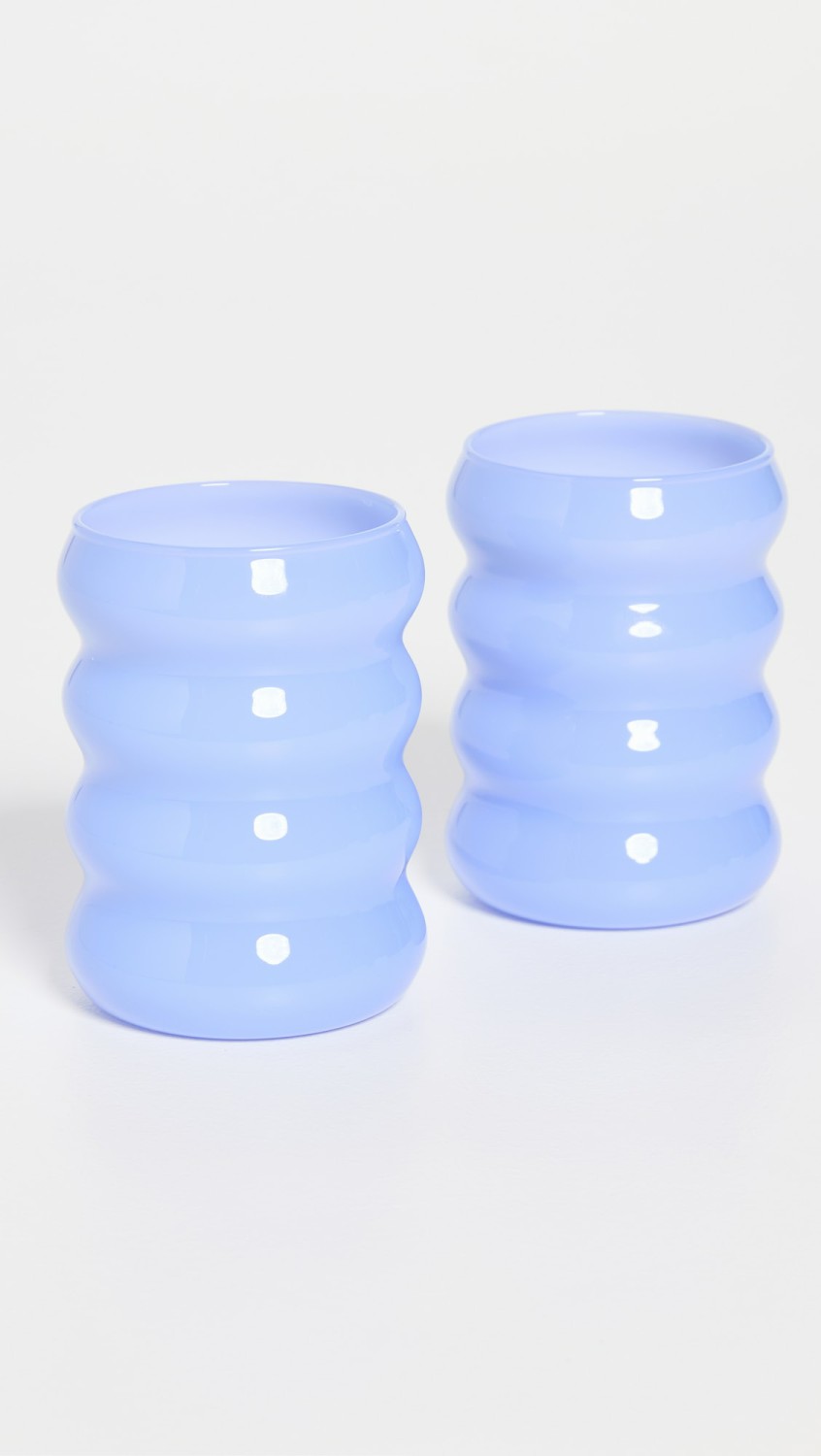 Opaque Ripple Cup (Set Of Two)  |  Tabletop Home Cornflower