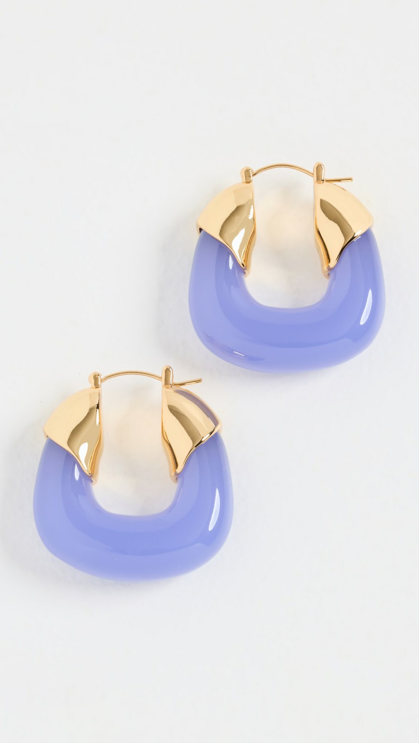 Organic Hoops In Periwinkle  |  Earrings Earrings Blue