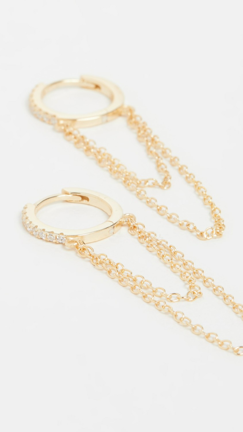 Pave Chain Huggies  |  Earrings Earrings Earrings