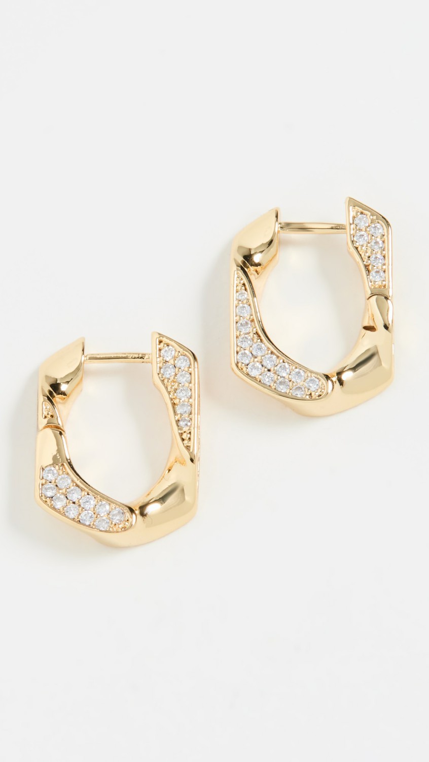 Pave Cuban Link Hoops  |  Earrings Earrings Earrings