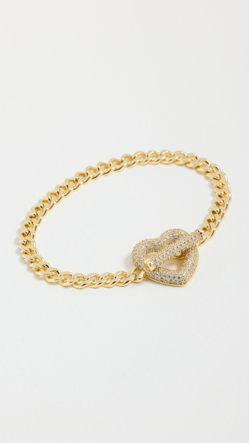 Pave Heart Toggle Cuban Link Bracelet  |  Bracelets Bracelets Bracelets