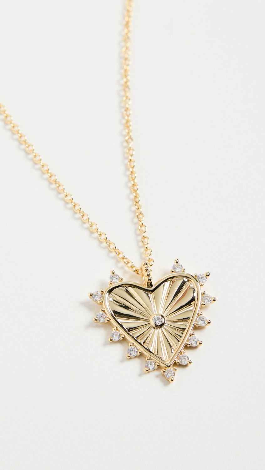 Pave Outlined Heart Necklace  |  Necklaces Jewelry Gold