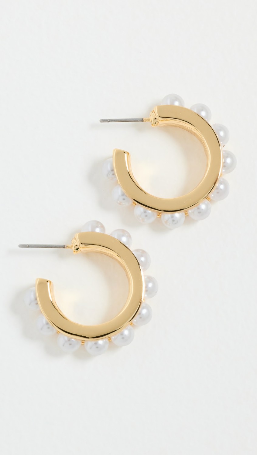 Pearl And Gold Hoops  |  Earrings Earrings Earrings