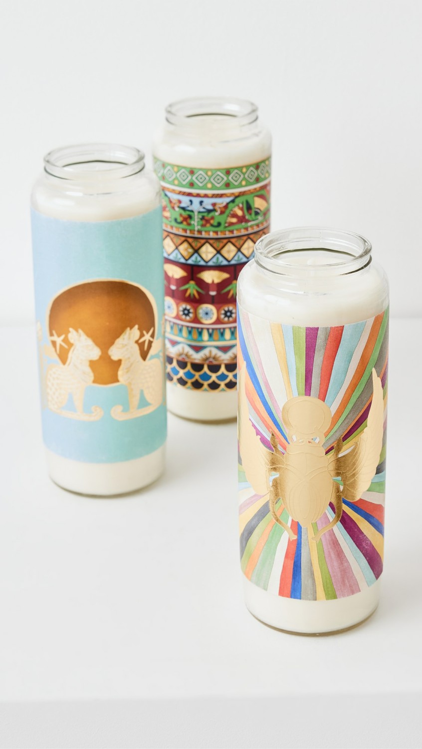 Pillar Candles Set Of 3 Mixed  |  Candles Candles Candles