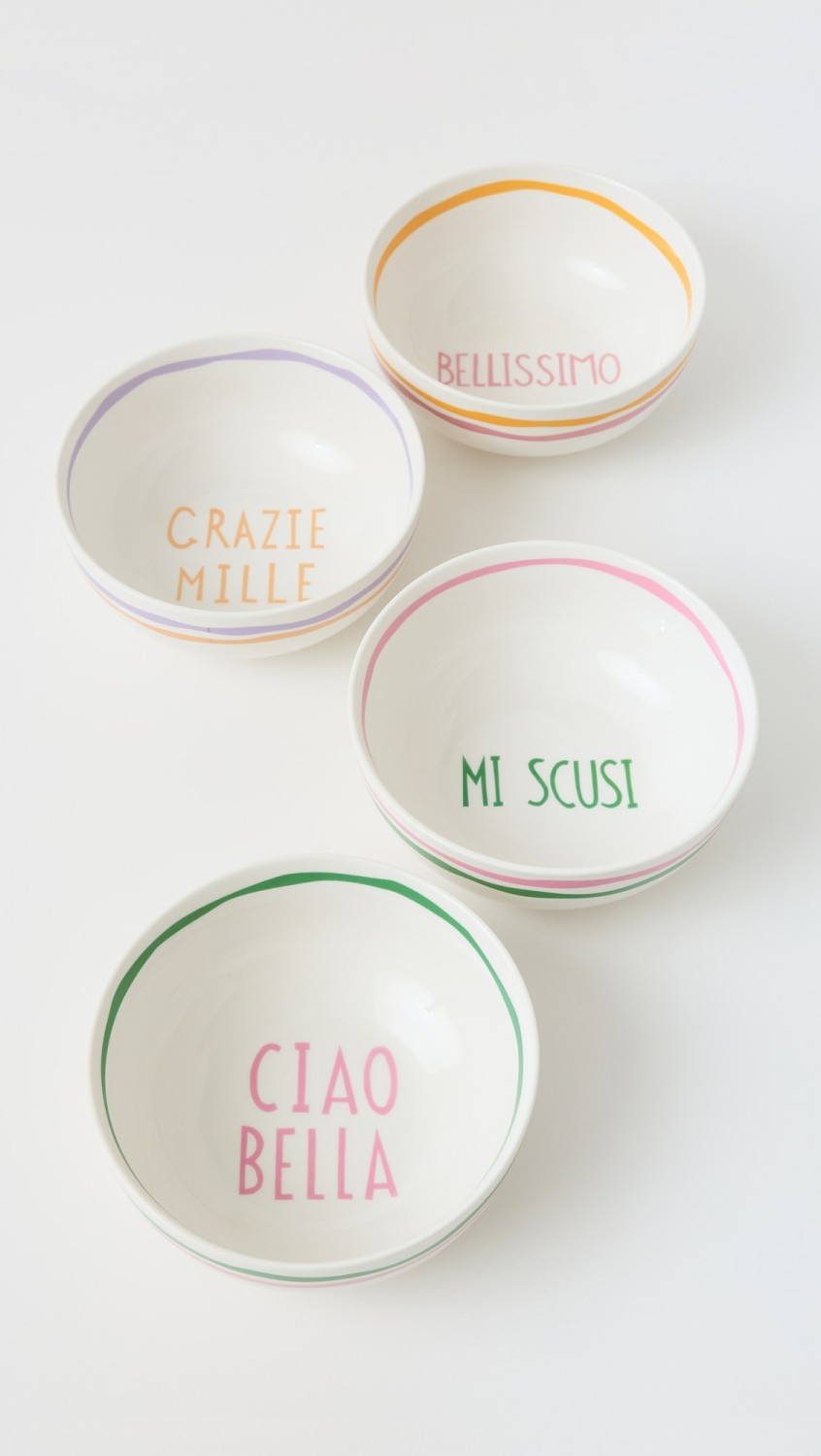 Pink Italian Bowl Set If 4  |  Tabletop Home Pink Multi