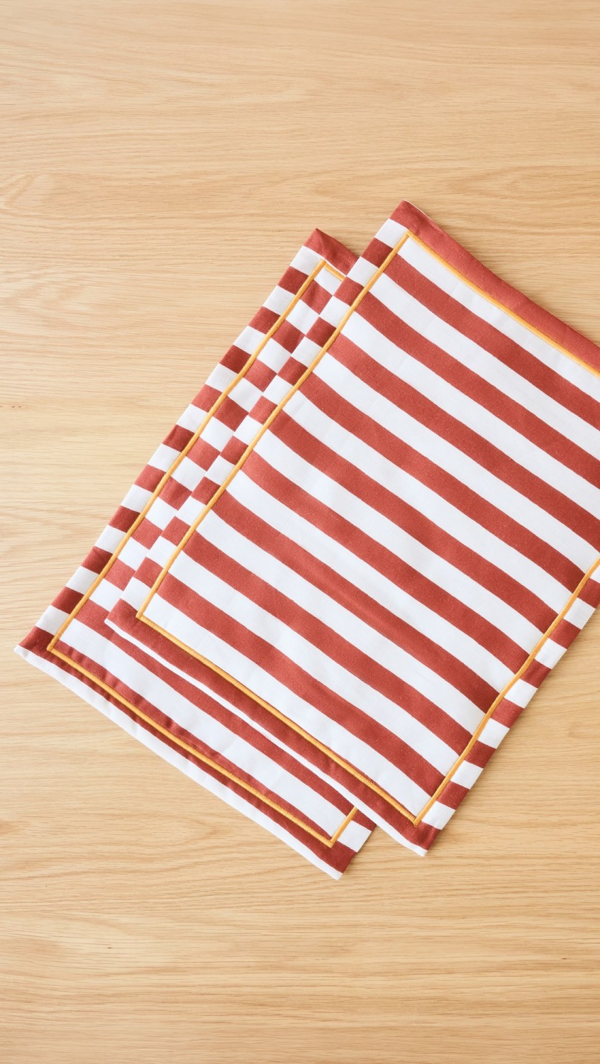 Placemat Set Of 2  |  Tabletop Home Red And White