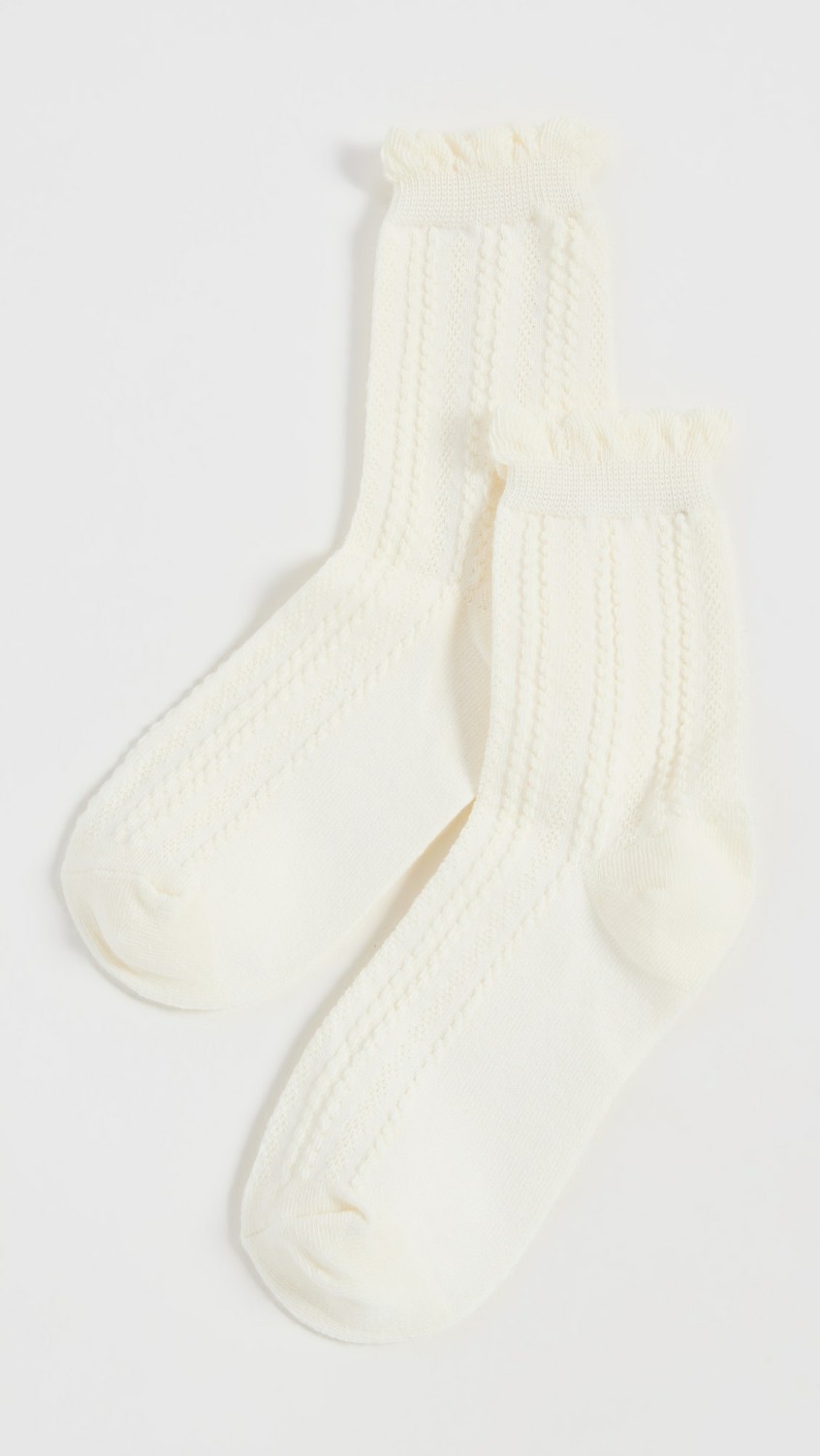 Pointelle Crew Socks  |  Socks & Tights Accessories Socks & Tights