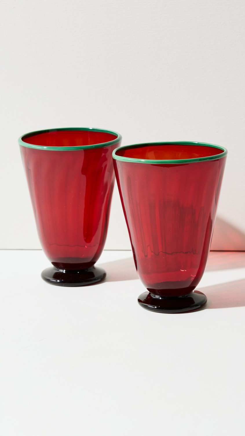 Rainbow Glasses Set Of 2  |  Tabletop Home Red