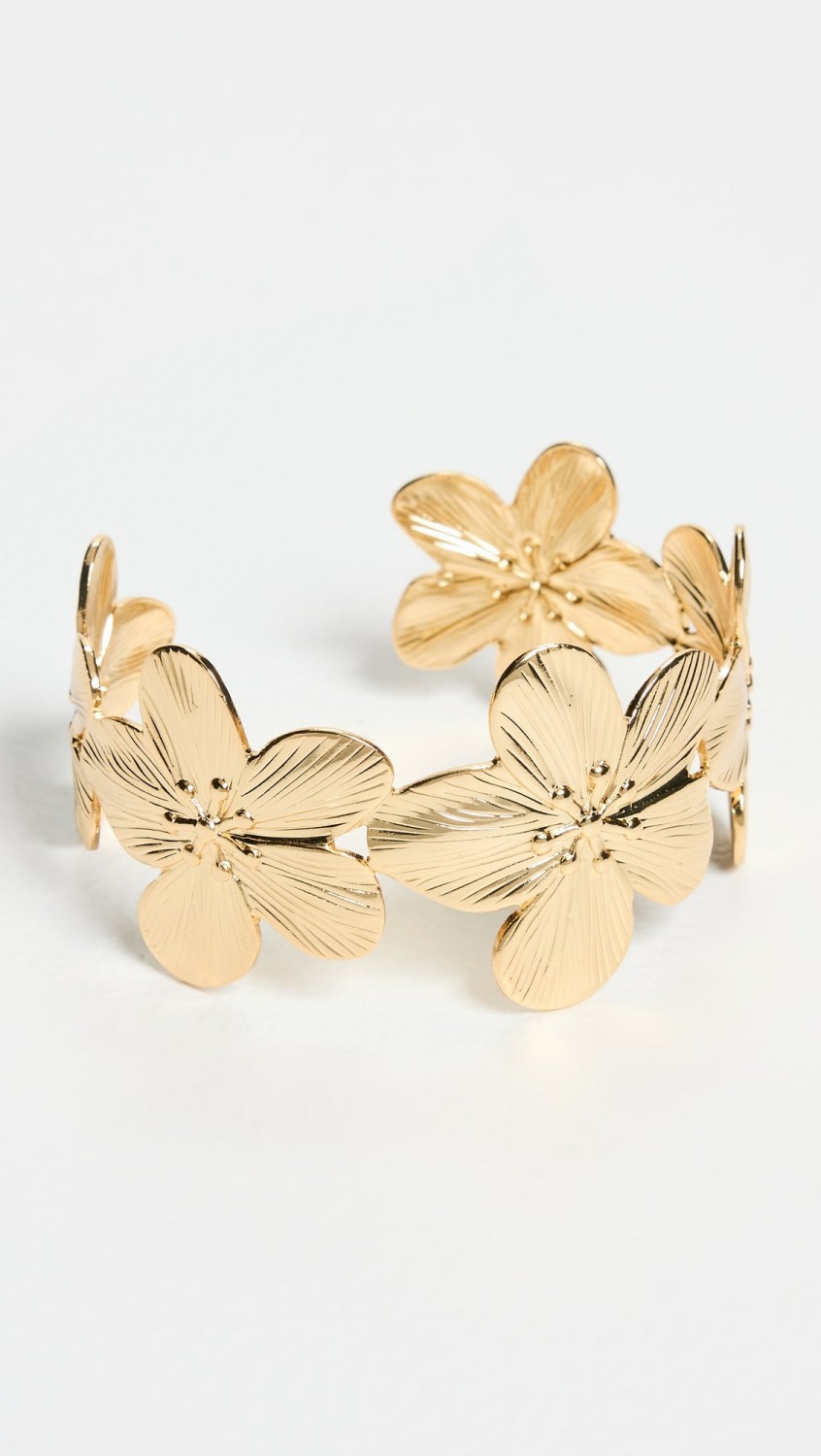 Ridged Flowers Cuff Bangle Bracelet  |  Bracelets Bracelets Bracelets