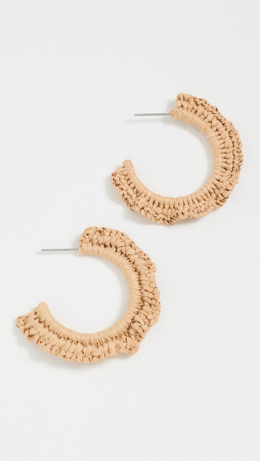 Ruffle Raffia Hoop Earrings  |  Earrings Earrings Earrings