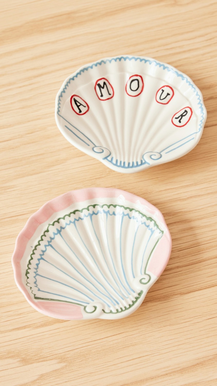 Set Amour Shell Dishes  |  Décor Décor Blue/Pink