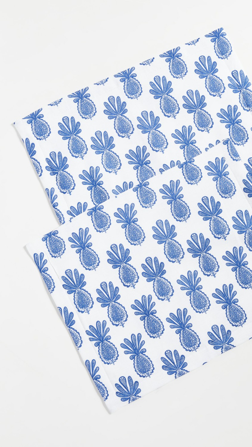 Set Of 2 Table Mats  |  Tabletop Home Pineapple Blu