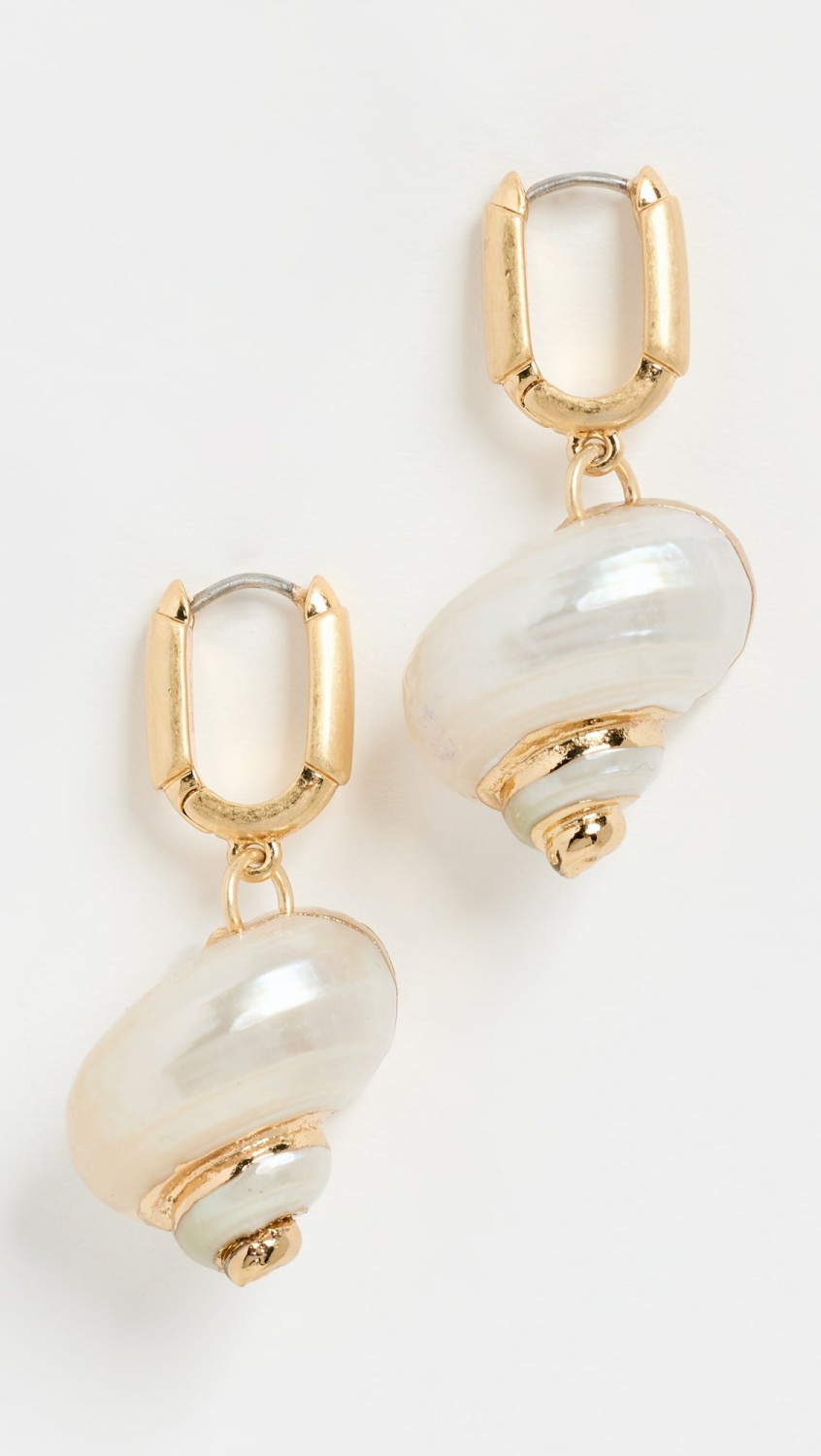 Shell Le Link Huggie Earrings  |  Earrings Earrings Earrings