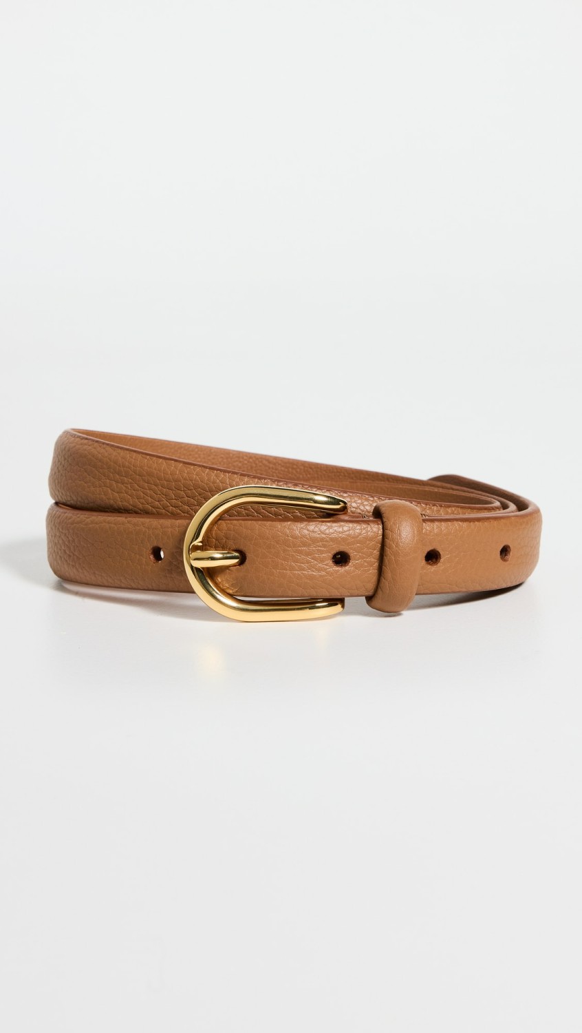 Skinny Soft Grained Leather Belt  |  Belts Accessories Belts