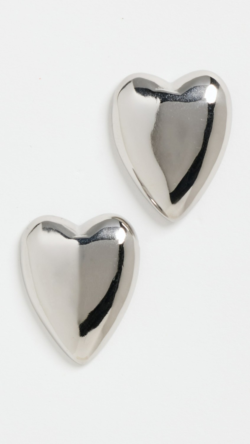 Solid Puffy Heart Stud Earrings  |  Earrings Earrings Earrings