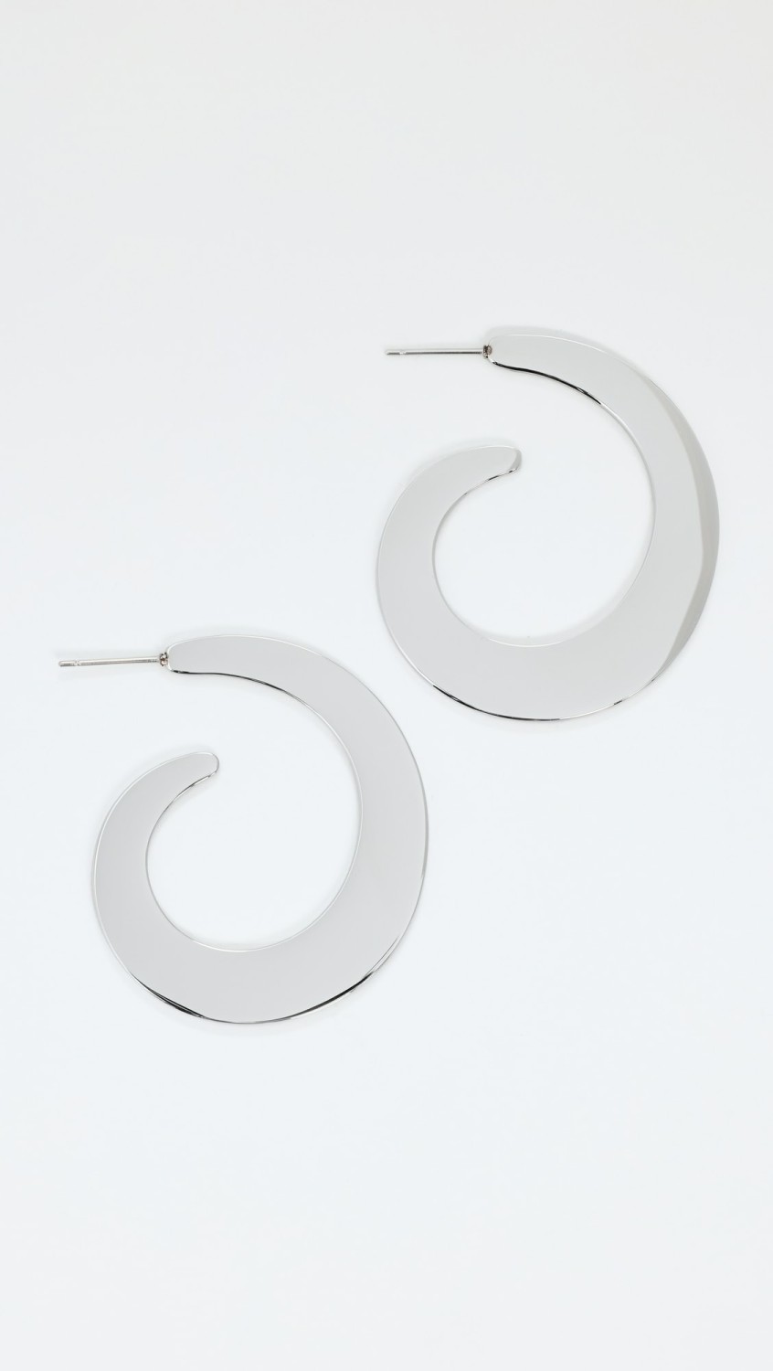 Solid Wide Swirl Open Hoop Stud Earrings  |  Earrings Earrings Earrings