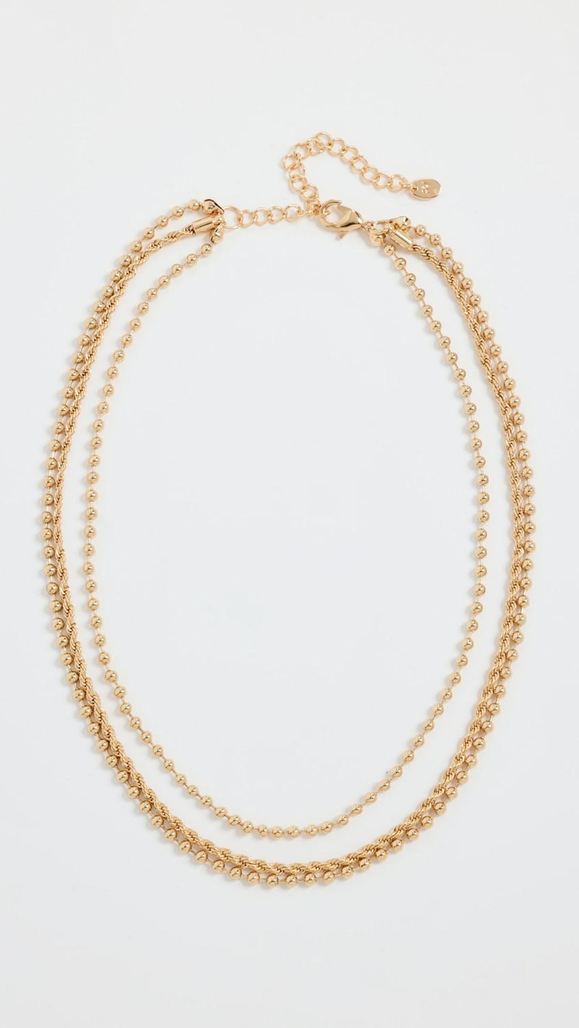 Sphere & Rope Layer Necklace  |  Necklaces Jewelry Gold