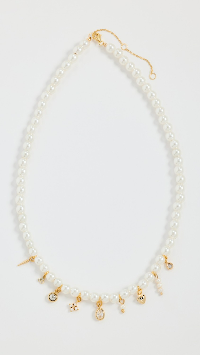 Stephanie Charms Pearl Necklace  |  Necklaces Jewelry Necklaces