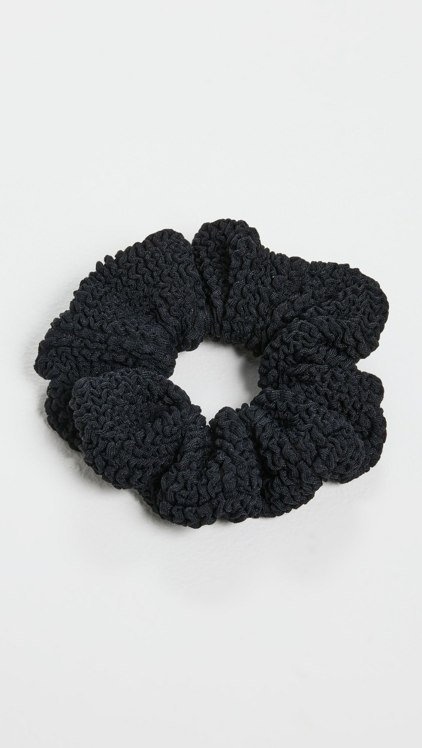 T Crinkle Black Scrunchie  |  Hair Accessories Accessories Black