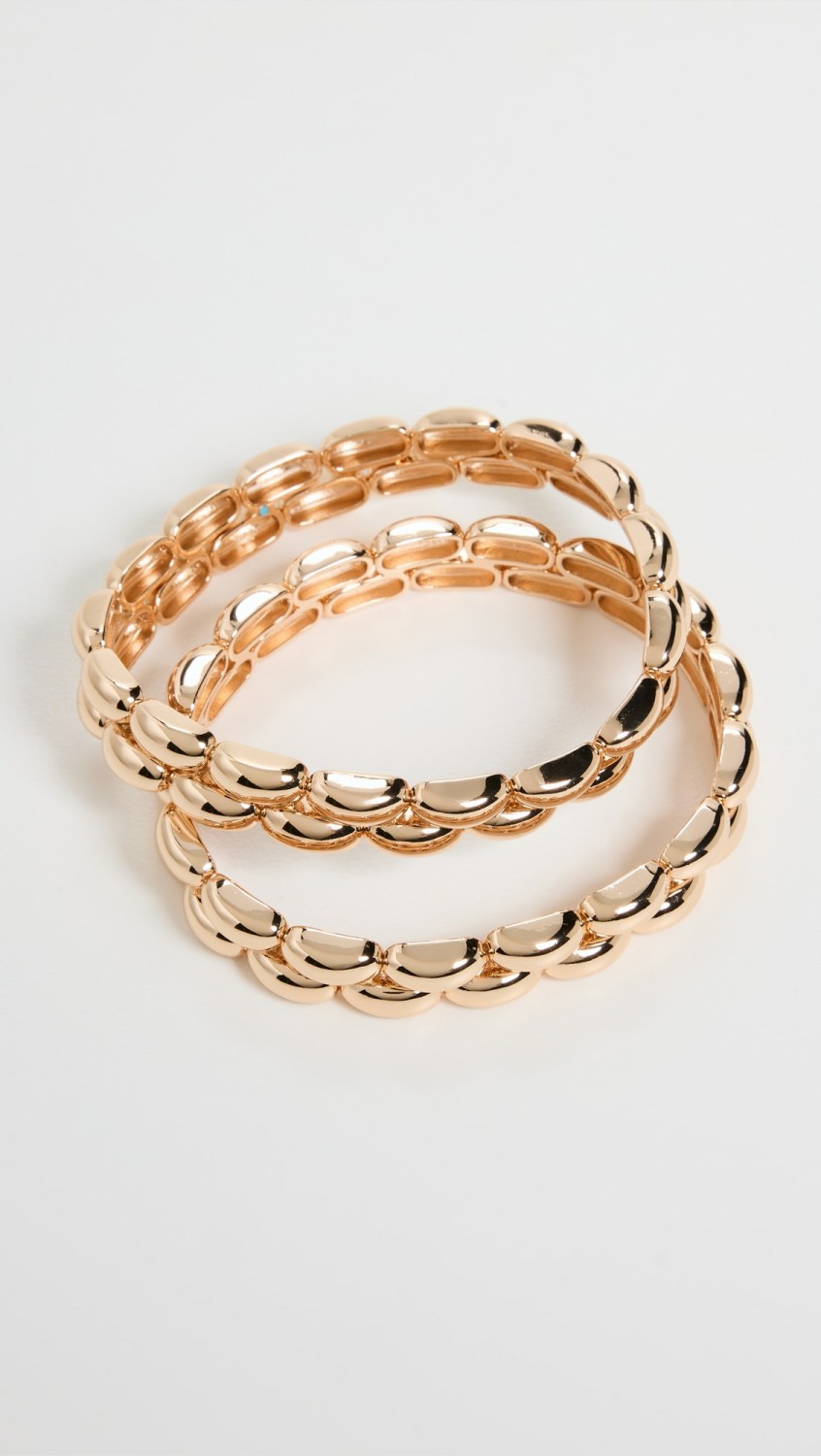 The Pillow Bracelets In Gold Set Of 2  |  Bracelets Bracelets Bracelets