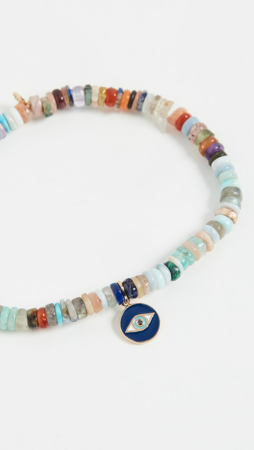 Tiny Enamel Evil Eye Medallion Bracelet  |  Bracelets Bracelets Bracelets