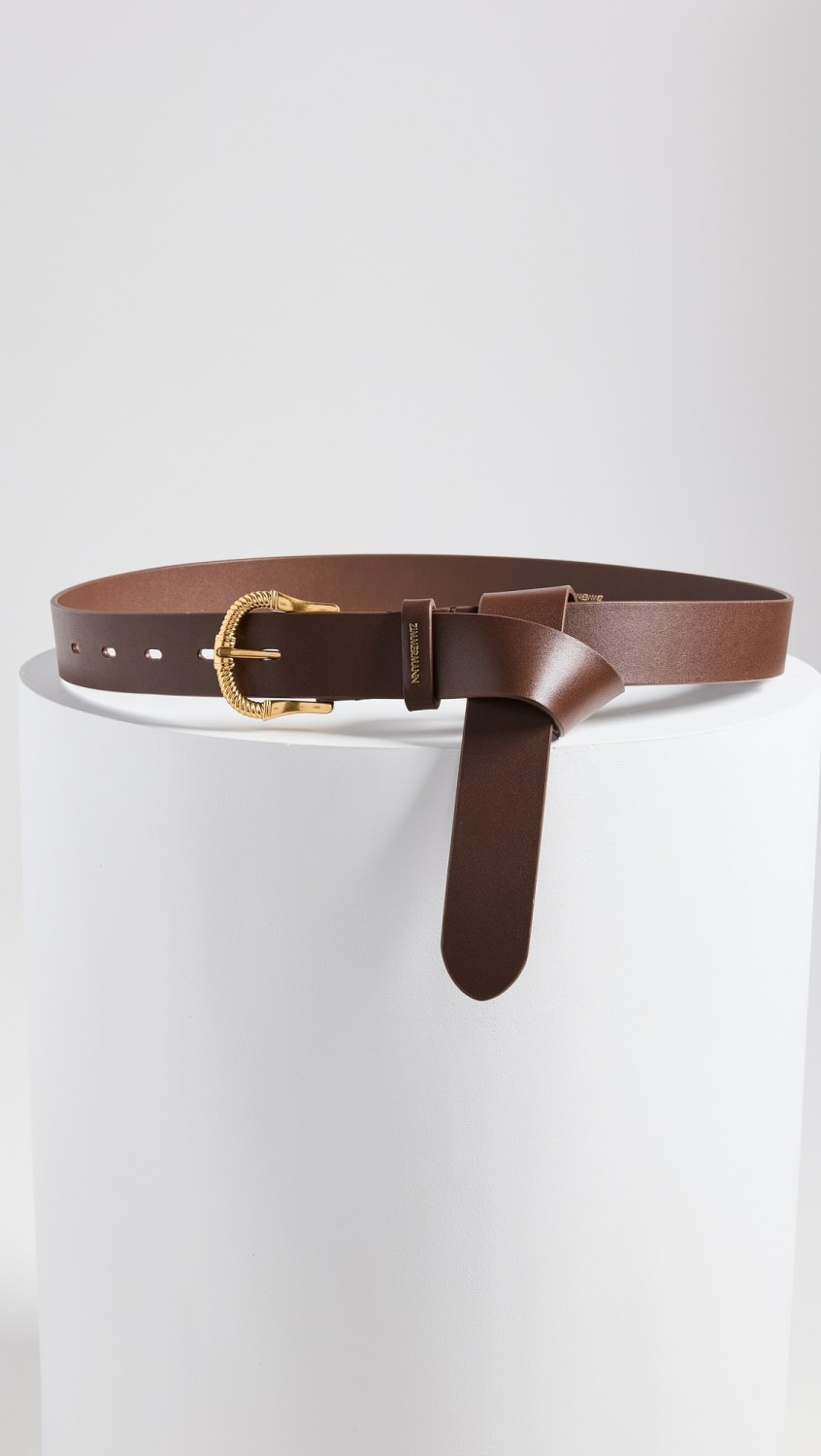 Twisted Buckle Leather Belt 30  |  Belts Accessories Belts